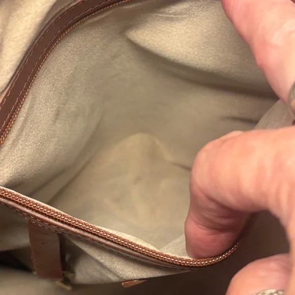 Brahmin Tan Melbourne Collection Croc Embossed Alma Handbag - Picture 17 of 17